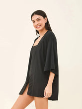 Załaduj obraz do przeglądarki galerii, Image 03: Uv Line Robe De Plage Kimono Color Black Upf50+