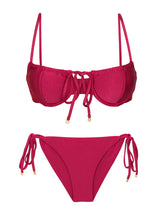 Załaduj obraz do przeglądarki galerii, Product Front: Rio De Sol Ensemble Set Shimmer-Desejo Balconet-Tie Cheeky-Tie-Gold