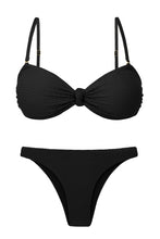 Załaduj obraz do przeglądarki galerii, Product Front: Rio De Sol Ensemble Set Bora-Black Bandeau-Joy Leblon