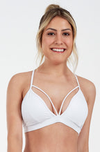 Załaduj obraz do przeglądarki galerii, Model Front: Alto Giro Fitness Haut Top Up Co2 Rolete Frente E Costas Branco