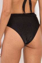 Załaduj obraz do przeglądarki galerii, Image 07: Rio De Sol Bas Bottom Shimmer-Black Belted-High-Waist
