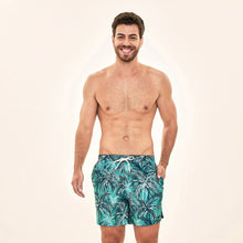 Załaduj obraz do przeglądarki galerii, Model Front: Uv Line Short De Bain Short Acqua Coqueiros Turquesa Upf50+