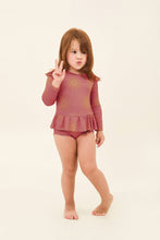 Załaduj obraz do przeglądarki galerii, Model Front: Uv Line Maillot De Bain Bébé Baby Shine Malva Up50+