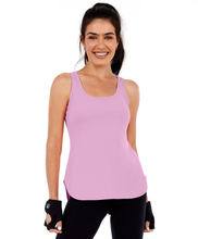 Załaduj obraz do przeglądarki galerii, Model Front: Alto Giro Fitness Haut Regata Skin Fit Alongada Gola V Rosa Soft