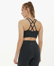 Załaduj obraz do przeglądarki galerii, Model Back: Alto Giro Fitness Haut Top Supplex Tiras Costas Preto