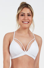 Załaduj obraz do przeglądarki galerii, Model Front: Alto Giro Fitness Haut Top Up Co2 Rolete Frente E Costas Branco