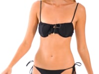 Załaduj i odtwarzaj film w przeglądarce Gallery, Video: Rio De Sol Bas Bottom Shimmer-Black Cheeky-Tie-Gold