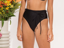 Załaduj obraz do przeglądarki galerii, Image 11: Rio De Sol Bas Bottom Shimmer-Black Belted-High-Waist