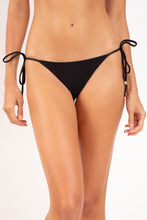 Załaduj obraz do przeglądarki galerii, Gallery: Rio De Sol Bas Bottom Shimmer-Black Cheeky-Tie-Gold