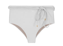 Załaduj obraz do przeglądarki galerii, Product Front: Rio De Sol Bas Bottom Shimmer-White Belted-High-Waist