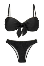 Załaduj obraz do przeglądarki galerii, Product Front: Rio De Sol Ensemble Set Shimmer-Black Bandeau-No Essential