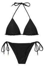 Załaduj obraz do przeglądarki galerii, Product Front: Rio De Sol Ensemble Set Shimmer-Black Tri-Rope Cheeky-Rope