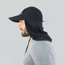 Załaduj obraz do przeglądarki galerii, Model Back: Uv Line Chapeau Legionnaire Neck Cap Africa 2021 Masc Black Upf50+
