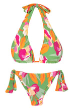 Załaduj obraz do przeglądarki galerii, Product Front: Rio De Sol Ensemble Set Green-Bloom Halter-Double Italy
