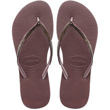 Załaduj obraz do przeglądarki galerii, Product Front: Havaianas Tongs Slim Metal Mesh Grape Wine
