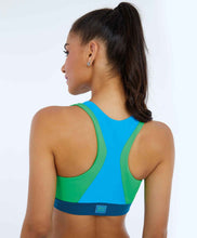 Załaduj obraz do przeglądarki galerii, Model Back: Alto Giro Fitness Haut Top Blackout Decote Alto Recortes Azul Vivid
