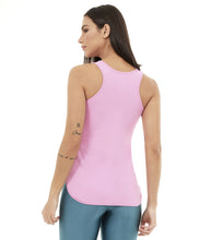 Załaduj obraz do przeglądarki galerii, Model Back: Alto Giro Fitness Haut Regata Skin Fit Alongada Rosa Happiness
