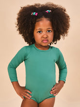 Załaduj obraz do przeglądarki galerii, Model Front: Uv Line Maillot De Bain Bébé Baby Longsleeve Swimsuit Deep Sea Upf50+
