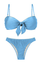 Załaduj obraz do przeglądarki galerii, Product Front: Rio De Sol Ensemble Set Shimmer-Baltic-Sea Bandeau-Knot Essential
