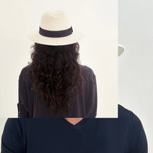 Załaduj obraz do przeglądarki galerii, Model Back: Uv Line Chapeau Panama Hat Shanghai Imp Uni White Black Upf50+
