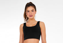 Załaduj obraz do przeglądarki galerii, Model Front: Alto Giro Fitness Haut Top Bodytex Ii Com Laser Preto
