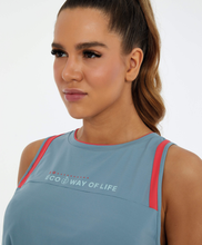 Załaduj obraz do przeglądarki galerii, Image 02: Alto Giro Fitness Haut Regata Eco Skin Fit Recortes E Regulagem Cinza Lead
