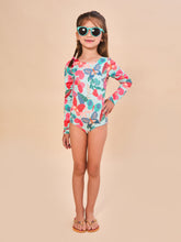Załaduj obraz do przeglądarki galerii, Model Front: Uv Line Une Pièce Fille Swimsuit Girl Borboletinha Upf50+
