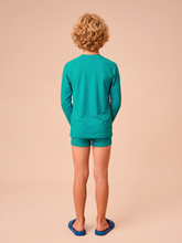 Załaduj obraz do przeglądarki galerii, Model Back: Uv Line T-Shirt Longsleeve Uvpro Kids Green Sea Upf50+
