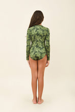 Załaduj obraz do przeglądarki galerii, Model Back: Uv Line Une Pièce Fille Girl Macae Folhagem Verde Upf50+
