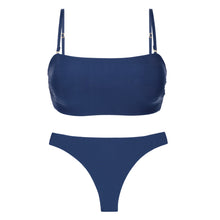 Załaduj obraz do przeglądarki galerii, Product Front: Rio De Sol Ensemble Set Navy Bandeau-Reto Nice-Fio
