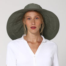 Załaduj obraz do przeglądarki galerii, Model Front: Uv Line Chapeau Souple/Capeline Hat Beverly Hills I18 Fem Green Militar Upf50+
