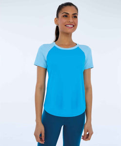 T-Shirt Skin Fit Recortes Sport Azul Vivid