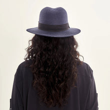 Załaduj obraz do przeglądarki galerii, Model Back: Uv Line Chapeau Panama Hat Shanghai Imp Uni Navy Blue Upf50+
