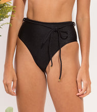 Załaduj obraz do przeglądarki galerii, Image 09: Rio De Sol Bas Bottom Shimmer-Black Belted-High-Waist
