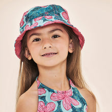 Załaduj obraz do przeglądarki galerii, Model Front: Uv Line Bob Napoli Kids Hibiscus Upf50+
