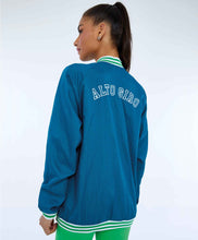 Załaduj obraz do przeglądarki galerii, Model Back: Alto Giro Fitness Haut Jaqueta Aerofit Bomber Com Punhos Verde Deep Lagon
