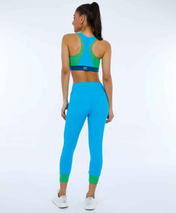 Image 04: Alto Giro Fitness Haut Top Blackout Decote Alto Recortes Azul Vivid