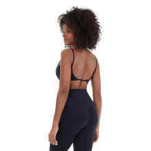 Załaduj obraz do przeglądarki galerii, Model Back: Alto Giro Fitness Haut Top Bodytex Costas Decotada Preto
