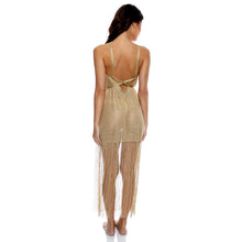 Załaduj obraz do przeglądarki galerii, Cross Halter Long Fringe Dress Gold Rush
