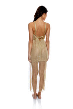 Załaduj obraz do przeglądarki galerii, Cross Halter Long Fringe Dress Gold Rush
