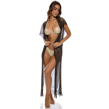 Załaduj obraz do przeglądarki galerii, Image 05: Luli Fama Vêtement De Plage Long Caftan Siren Dream Black Gold
