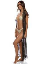 Załaduj obraz do przeglądarki galerii, Image 06: Luli Fama Vêtement De Plage Long Caftan Siren Dream Black Gold
