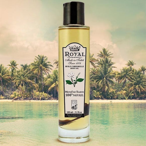 Product Front: Monoï Royal Solaire Royal Monoi 100% Natural 100 Ml Glass Bottle