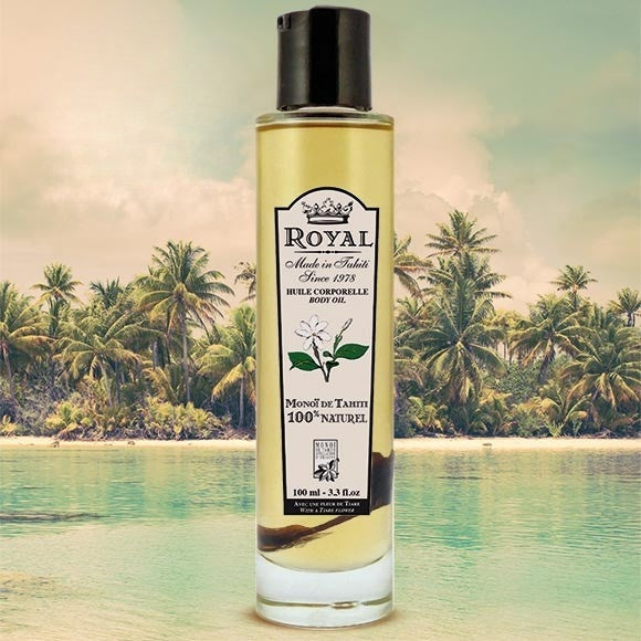 Product Front: Monoï Royal Solaire Royal Monoi 100% Natural 100 Ml Glass Bottle