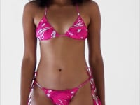 Załaduj i odtwarzaj film w przeglądarce Gallery, Video: Rio De Sol Haut Top Pink-Palms Frufru
