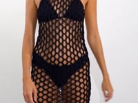 Załaduj i odtwarzaj film w przeglądarce Gallery, Video: Rio De Sol Midi Dress Black Serena Dress
