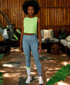 Regata Skin Fit Cropped Refletivo Verde Sharp