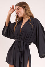 Załaduj obraz do przeglądarki galerii, Image 05: Rio De Sol Robe De Plage Black Kimono
