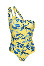 Załaduj obraz do przeglądarki galerii, Product Front: Rio De Sol Une Pièce Lemon Flower One Shoulder
