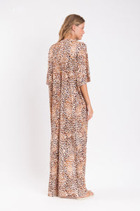 Model Back: Rio De Sol Vêtement De Plage Leopard Long Dress